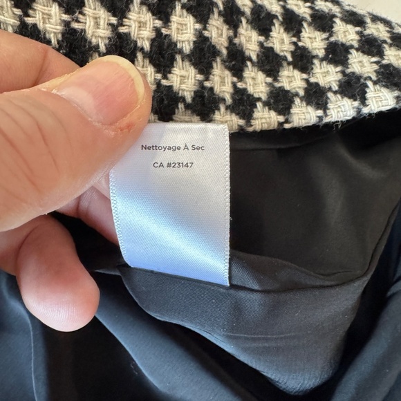 Talbots Women's Wool Blend Beige/Black Diamond Weave Mini Skirt Size 14 Lined - Picture 7 of 12